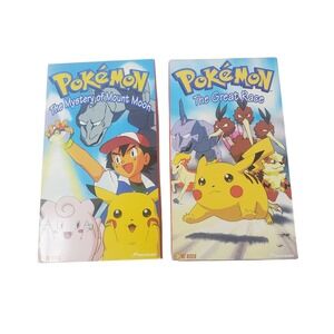 Pokemon The Mystery of Mount Moon The Great Race VHS Lot Pioneer Entertainment